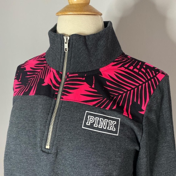PINK Half Zip + Front Pocket - Picture 2 of 2